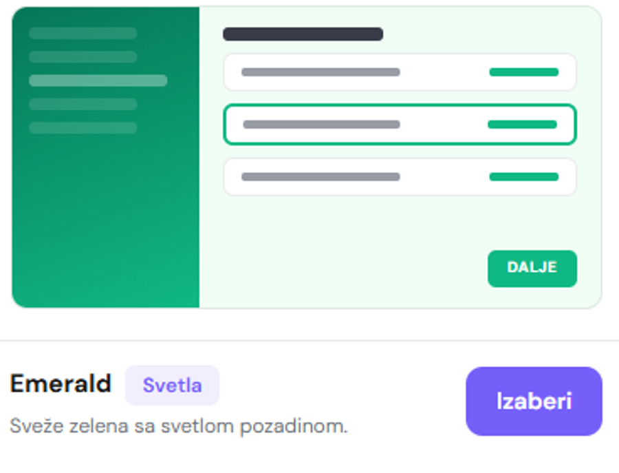 Tema Emerald, zelena
